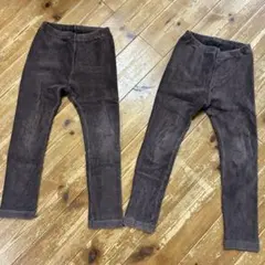 ブラウン コーデュロイ レギンス 2枚セット