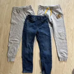 デニムパンツとスウェットパンツセット　120〜130