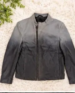 COMME CA MEN 羊革 レザージャケット M グラデーション ライダース