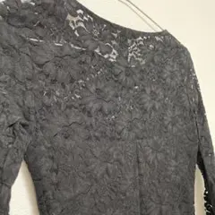 FOREVER 21 ブラックレース長袖 ミニワンピース S