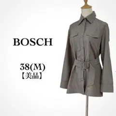 美品☆ボッシュ シャツ ベルト付き シャツジャケット 軽アウター 秋 レディース