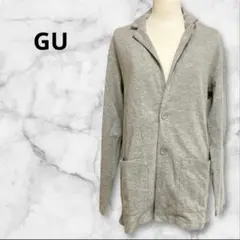 ジーユー　GU カーディガン グレー Mサイズ 羽織り 春秋 ポケット付き
