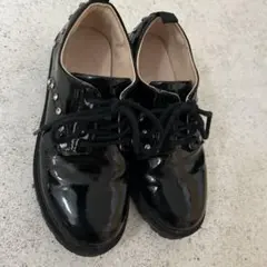 ブラック ストーン付き ローファー　サイズ20.5cm(32)