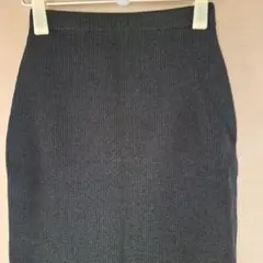 Spick&Spanのリブ編み ラメ掛かった黒タイトスカート ロング