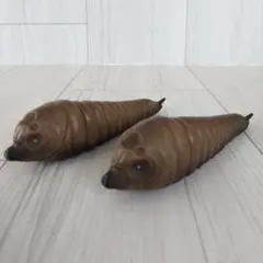 バンダイ食玩　ゴジラミニソフビ モスラ幼虫　青目　2体セット販売