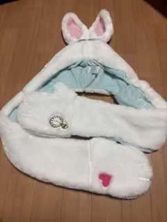 ディズニーマフラーキャップ 白うさぎ不思議の国のアリス