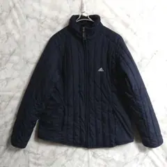 ★A977　adidas　中綿ジャケット　L　濃紺　キルティング　US古着