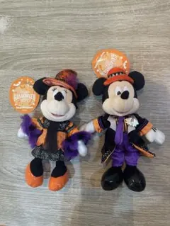 2017年ディズニーハロウィン限定ミッキーミニーぬいぐるみチャーム バッチセット