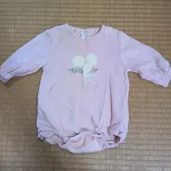 【No.1】ピンク 花束刺繍ロンパース Cottoli バースデイ