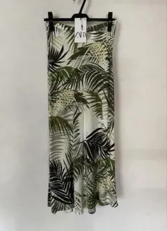 ZARA パームリーフ柄 フレアロングスカート XSのサムネイル