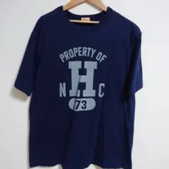 WHITESVILLE ネイビー 染み込みプリント カレッジ Tシャツのサムネイル