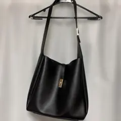 ブラックトートバッグ 合成皮革