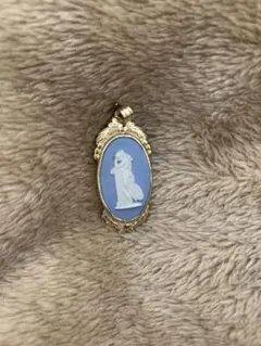 ☘️格安☘️WEDGWOOD カメオ　ネックレストップ　ブルー　アクセサリー
