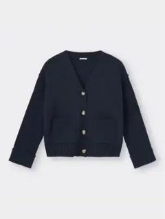 GU ネイビー　Vネックカーディガン