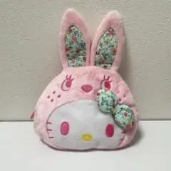 サンリオ ハローキティ カラフルバニー フェイスポーチ ピンク 花柄