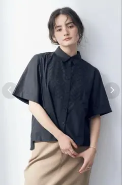 YECCA VECCA エンブロイダリー切替シャツ