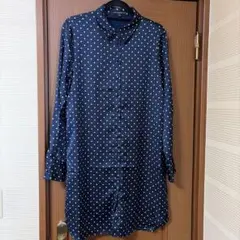 GUESS ドット柄 シャツワンピース ネイビーのサムネイル