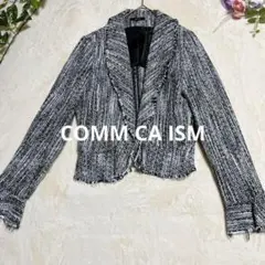 a281【コムサイズム】クロップドツイード ドジャケット 卒業式　フォーマル　Ｌ