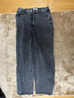 WEGO ハイウエストストレートデニム L グレー