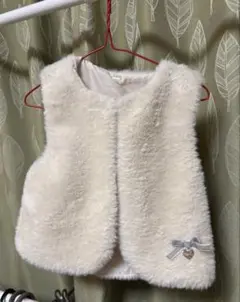 アイボリー ファーベスト リボン付き