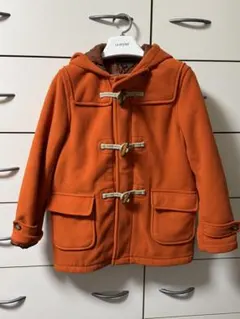 オレンジ フード付きダッフルコート キッズ用