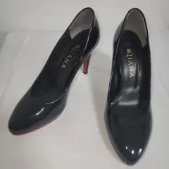 ダイアナ パンプス アーモンドトゥ エナメル レッドソール ブラック 23.5
