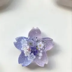 レジン　ヘアゴム　桜モチーフ　パープルグラデーション◡̈♥︎ ドライフラワー ♡hanami様専用♡ - メルカリ