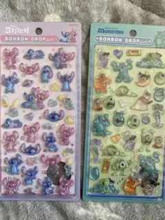 スティッチ・モンスターズインク ボンボンドロップシール 2枚セット