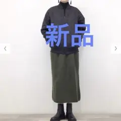 新品 UNIQLO3Dスフレヤーンタイトスカート オリーブ M