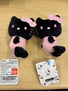 ハローキティ 50＋1 マスコット ピンクブラック 2個セット (黒・ピンク)