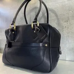 美品】 J&Mデヴィッドソン クロコ型押し ボストンバッグ ブラック
