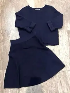 RADIATE ニット フレアスカート セットアップ　ネイビー