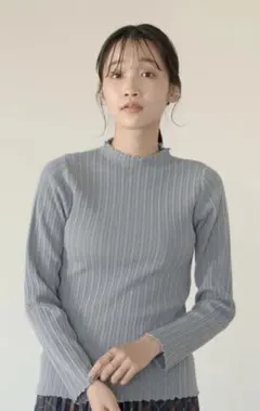 earth music＆ecology　ハイショクリブニットプルオーバー　S