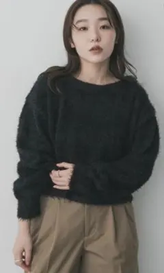 SENSE OF PLACE　アーバンリサーチ　クロップドシャギーセーター