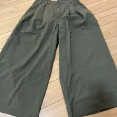 ガウチョパンツ レディース オリーブグリーン プリーツ入り GAP