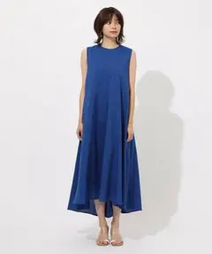 値下げ可！　青 ノースリーブ ロングワンピース