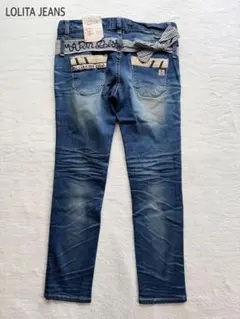タグ付き　ロリータLOLITAJEANS リボン　XXL ストレートデニム