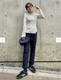 UNIQLO ユニクロ マメクロ シアークルーネックT（長袖） オフホワイト M