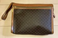 CELINE ブラウンレザー クラッチバッグ