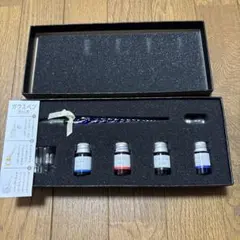 유리 펜 세트 파란색과 흰색 디자인