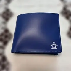 Munsingwear 二つ折りレザー財布 ブルー ペンギンロゴのサムネイル