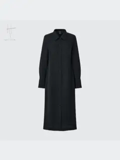 UNIQLOハナタジマコラボ　シャツロングワンピース(長袖)　黒ブラック　М