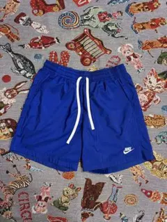 NIKE ナイキ ウーブン ショートパンツ L ブルー ロゴ刺繍 ショーツ