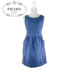 04T417☆ PRADA デニム ノースリーブ ひざ ワンピース 春夏 Mのサムネイル