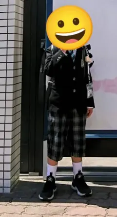 卒園式、入学式　フォーマルスーツ 120cm~ チェック柄 ネクタイ付き