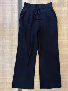 ユニクロ　ウォッシャブルニットリブパンツ　ブラック　Lサイズ