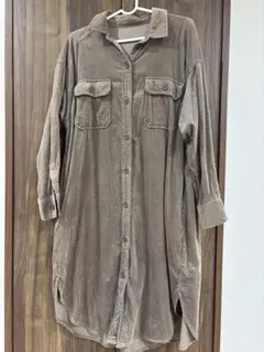 GLOBAL WORK コーデュロイロングシャツ