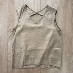 URBAN RESEARCHリネン ベージュ Vネック タンクトップのサムネイル
