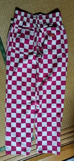 美品 Cookman シェフパンツ チェッカーフラッグ ピンク Mサイズ