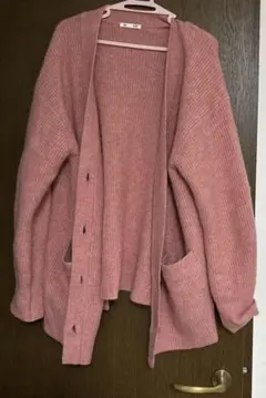 ピンクカーディガン L 大きめ